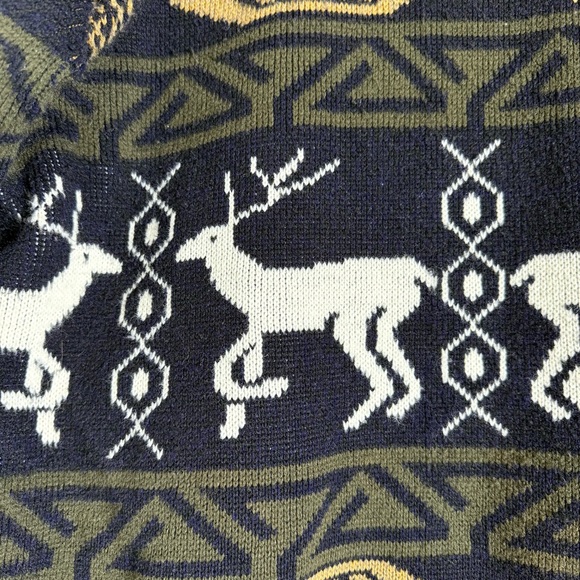 Tejidos Atahualpa Deer Aztec Print XL Wool Hoodie Zip Up - Picture 3 of 14